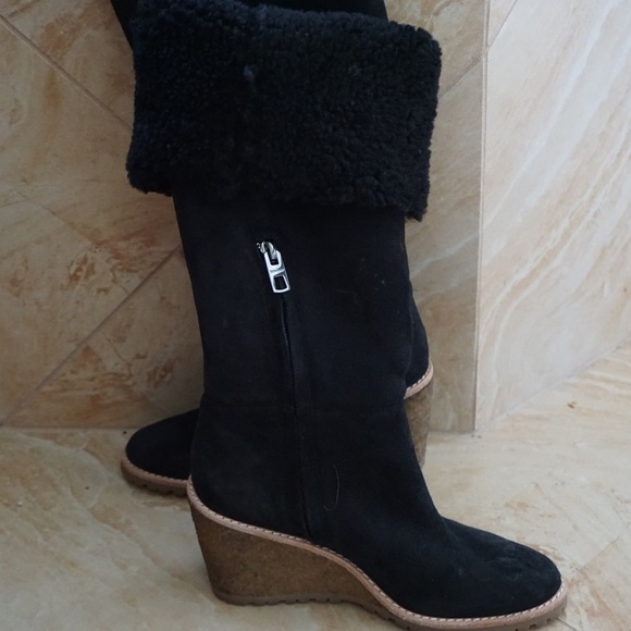 'Keely' Genuine Shearling Lined Wedge Boots (s. 5B - Picture 5 of 7